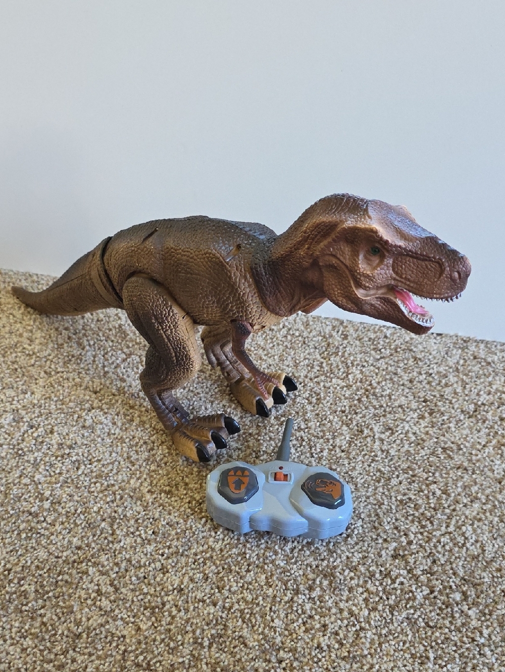 Remote Control Brown T-Rex Dinosaur Toy